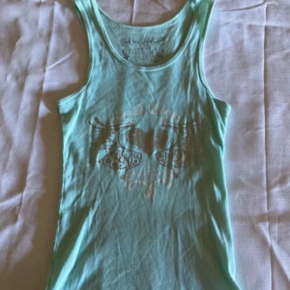 Cruel Girl Mint Green Ribbed Tank Top - L - Picture 7 of 9